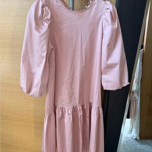 Girls' Puff Sleeve Pink Dress